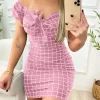 Cross-Border Grid Print Sundress
