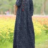 Retro Long Sleeve Swing Sundress